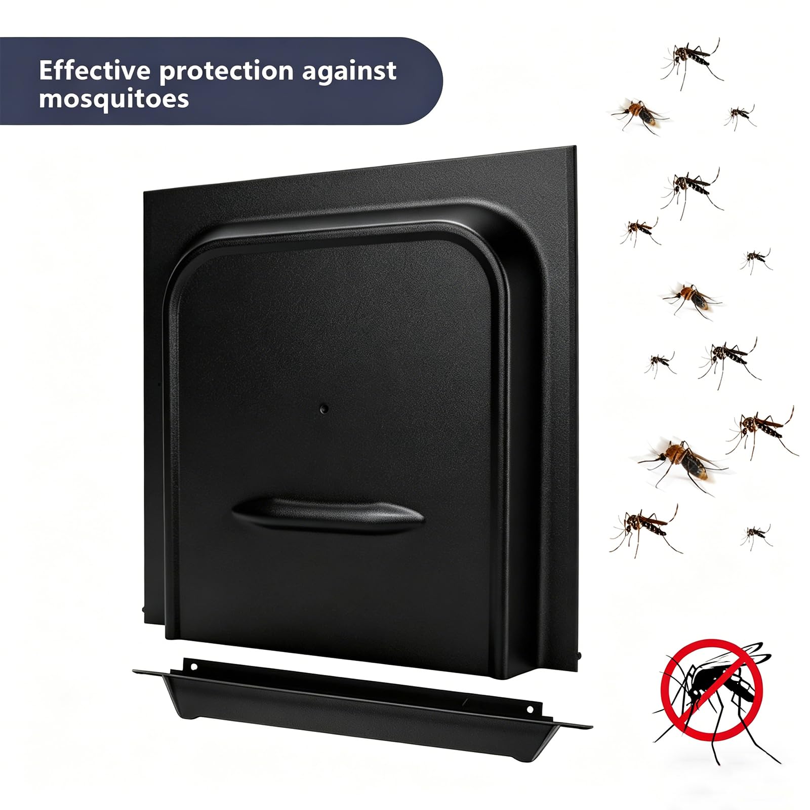 Carvmpin sliding panel in use with open doorway for fresh air without bugs