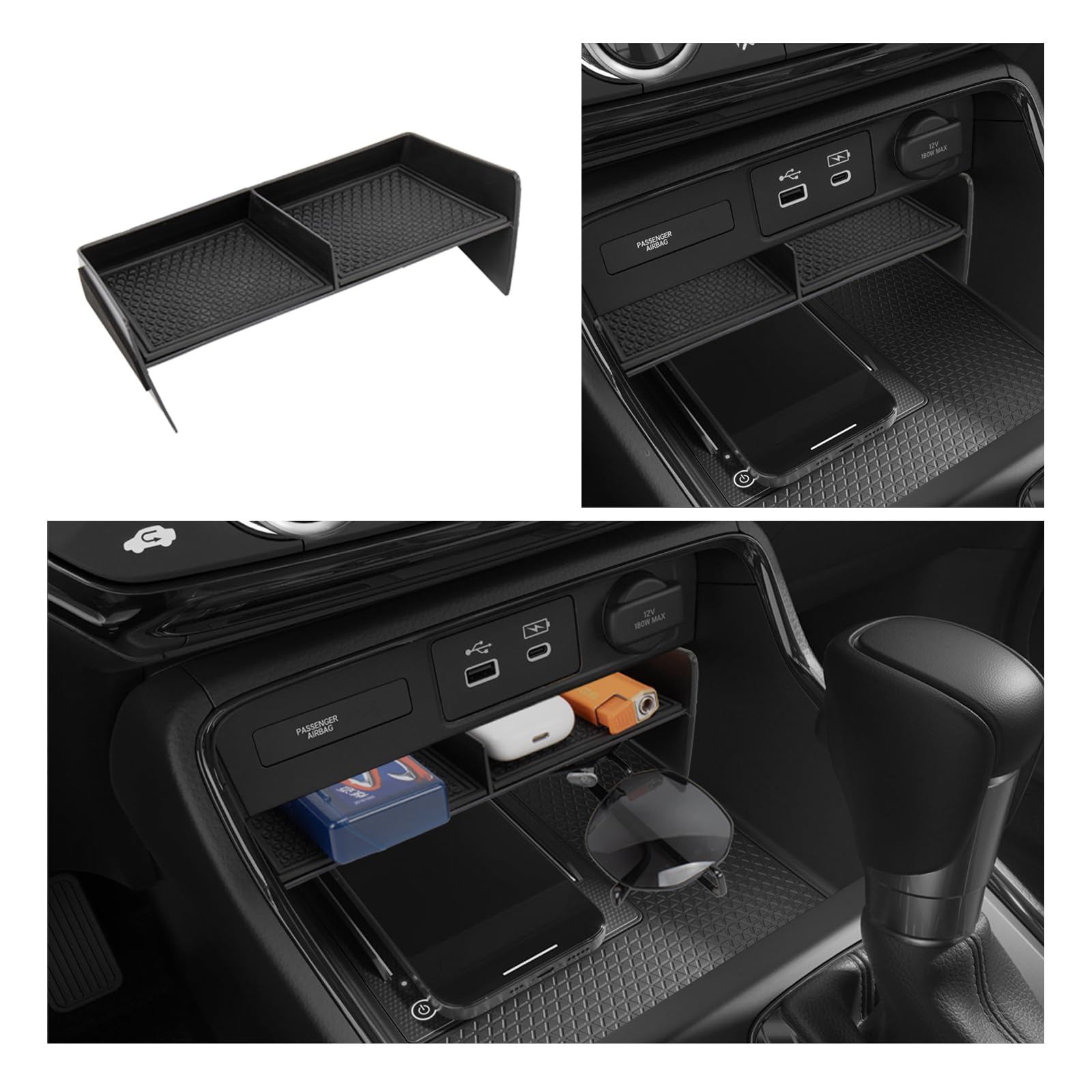 Carwiner detail of heat-resistant rubber lining preventing scratches and dampening rattle