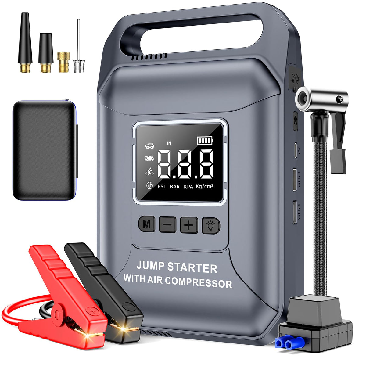 Carzip front view of unit showing controls and compact power