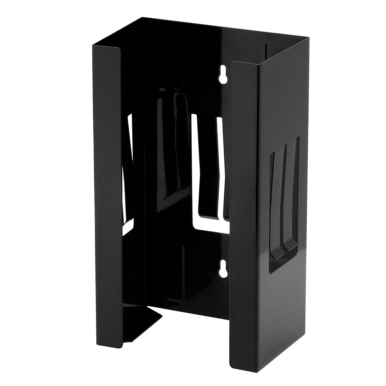 CASOMAN front view of black magnetic glove dispenser showing compact storage benefit
