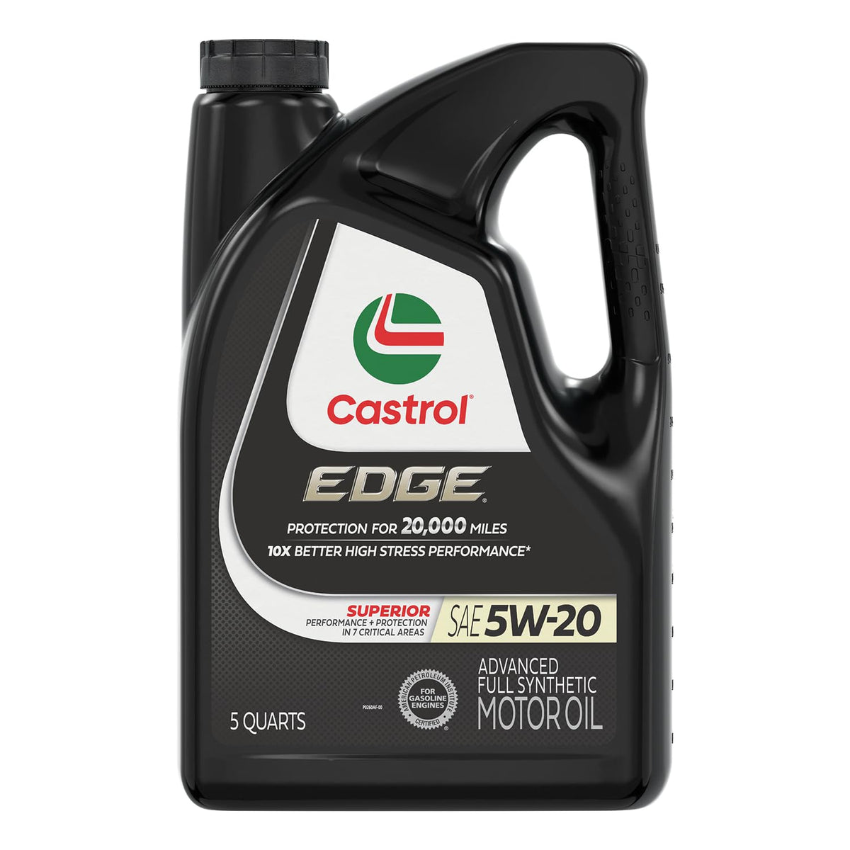 Castrol EDGE front packaging showing 5W-20 benefits and clear branding