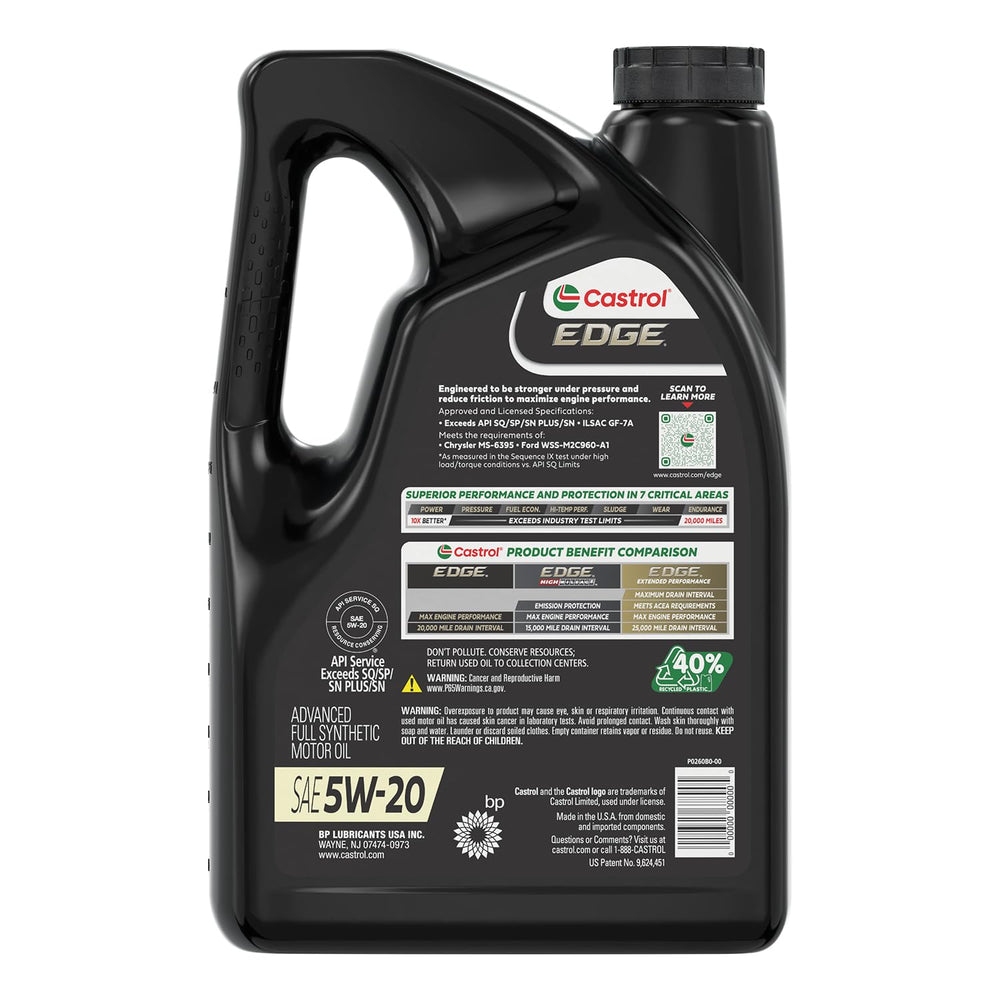 Castrol EDGE viscosity graphic highlighting stable flow and temperature protection