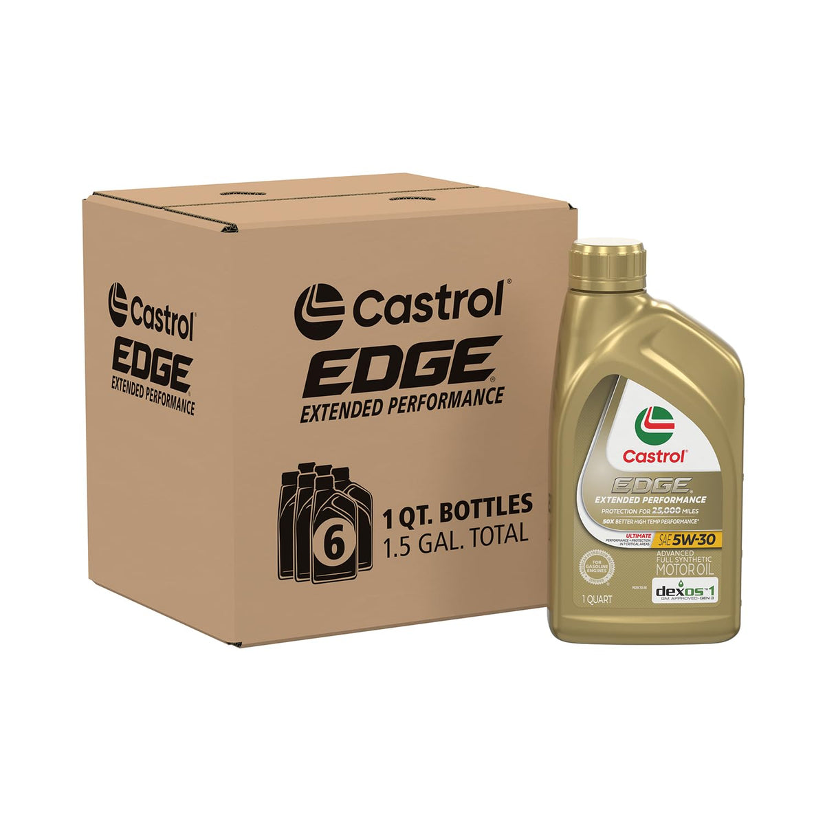Castrol EDGE front packaging showing brand and premium 5W-30 benefits