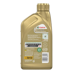 Pouring Castrol EDGE oil into funnel demonstrating easy pour and protection