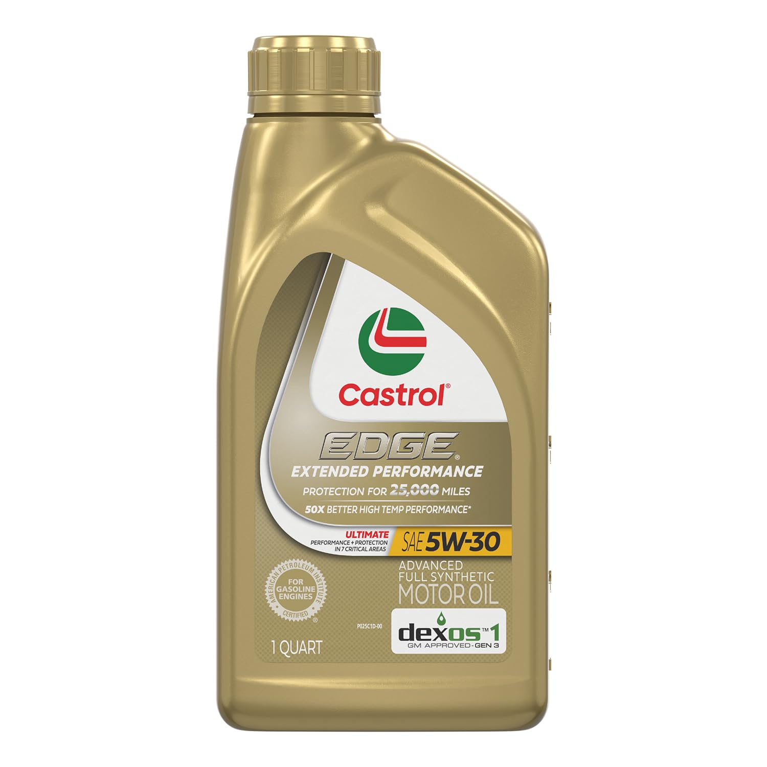 Castrol EDGE single quart label highlighting approvals and viscosity