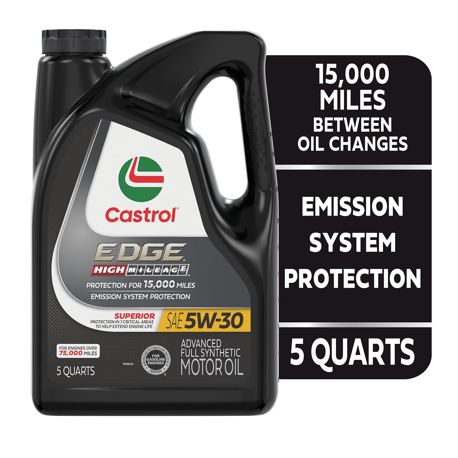 Castrol EDGE back label close-up showing specifications and benefits for confidence