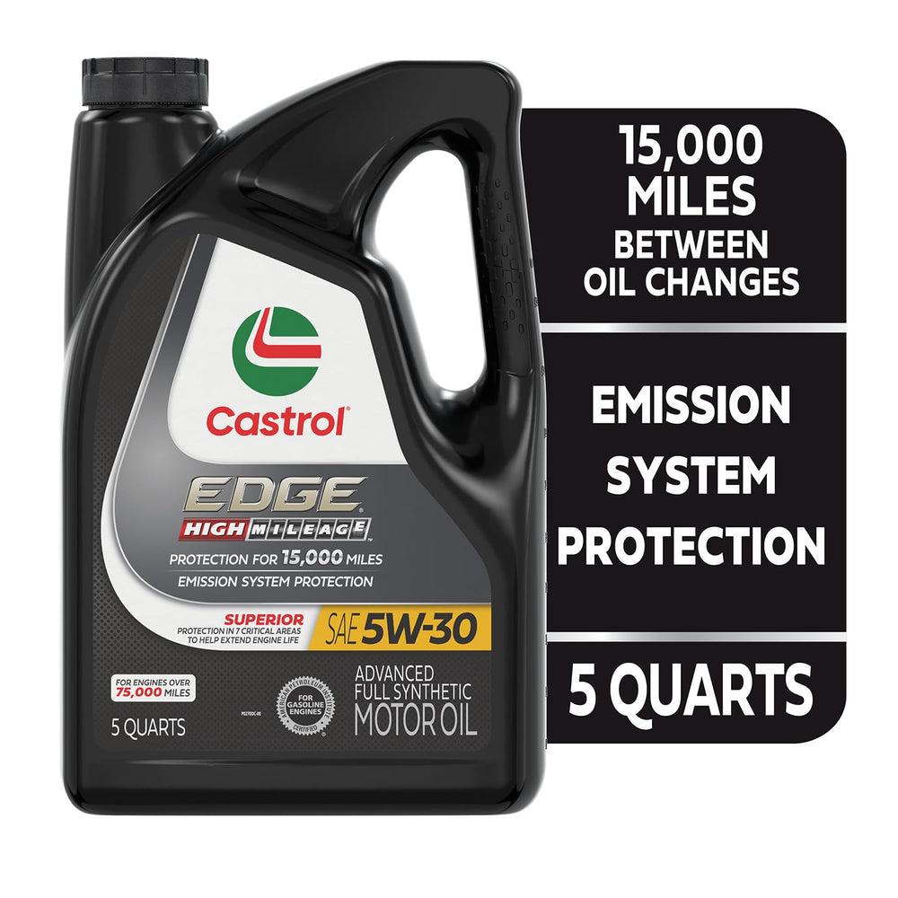 Castrol EDGE back label close-up showing specifications and benefits for confidence