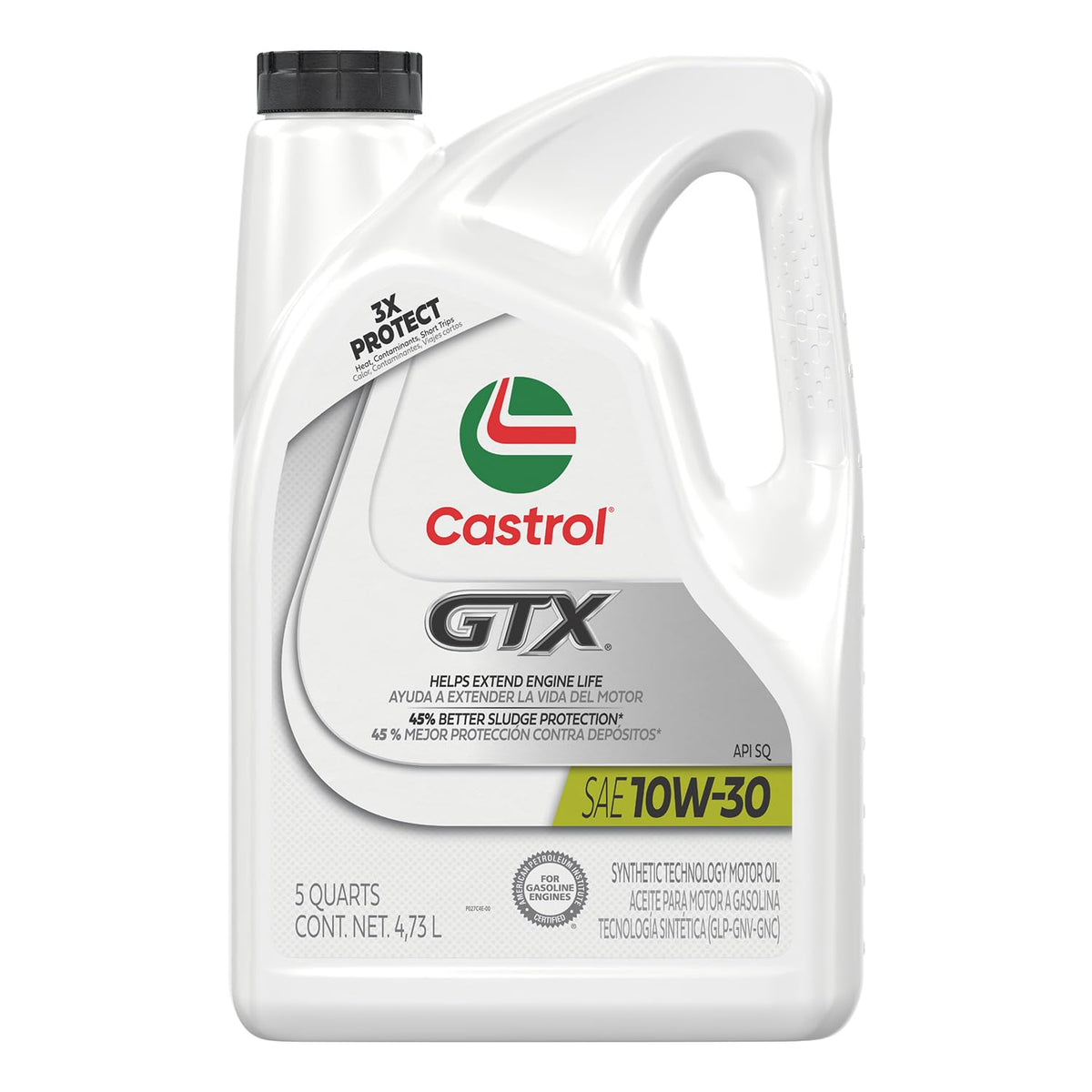 Castrol GTX front label showing product name and benefits