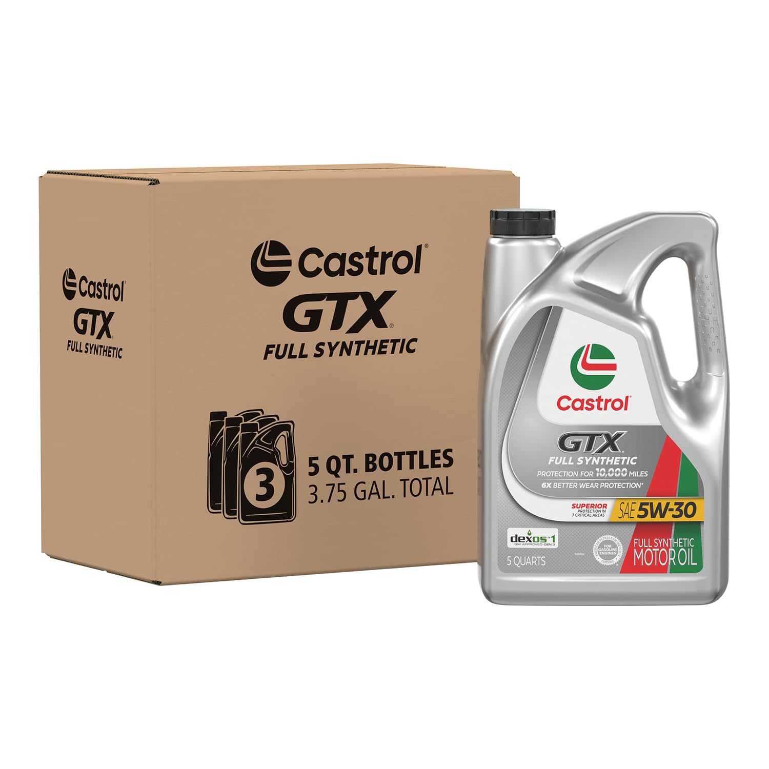 Castrol GTX front label showing product name and protection benefits
