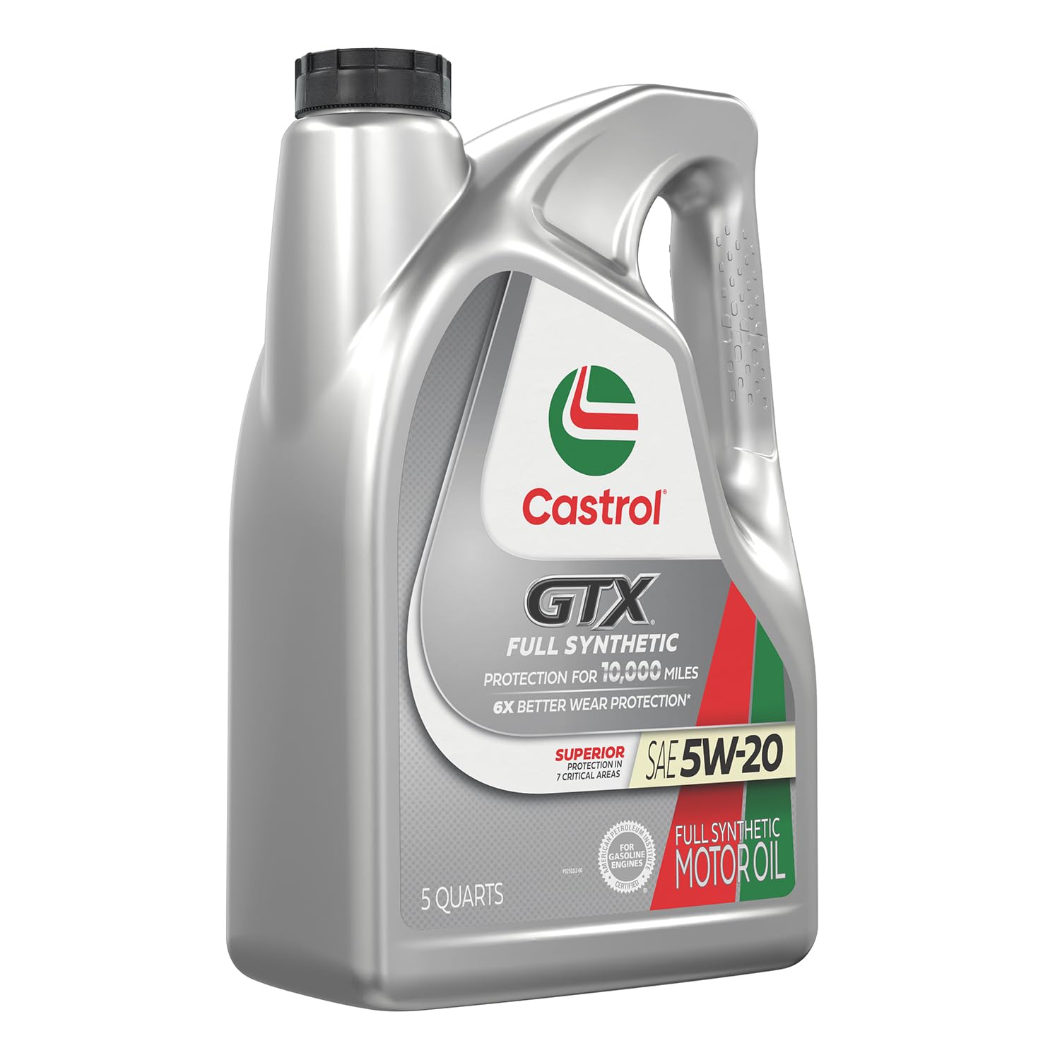 Castrol GTX being poured from bottle illustrating easy-pour spout and clean application benefit