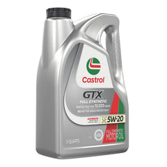 Castrol GTX being poured from bottle illustrating easy-pour spout and clean application benefit