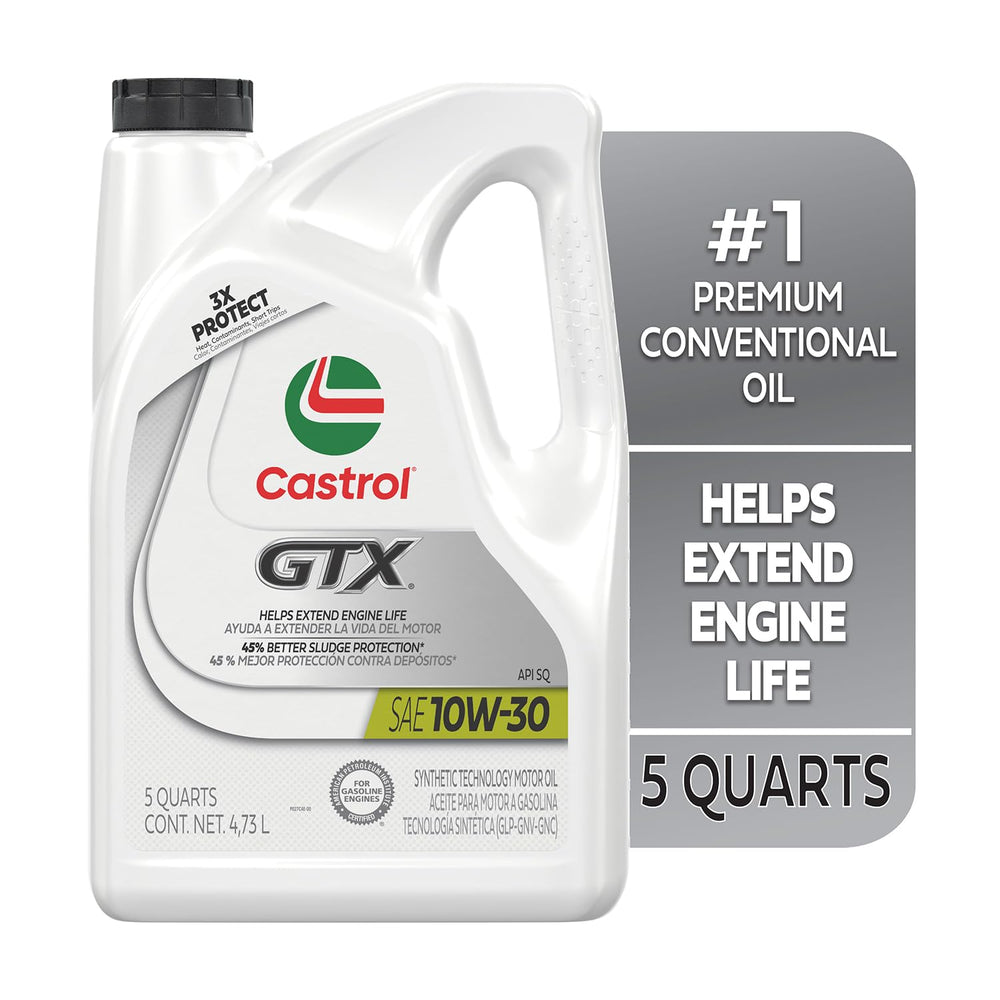 Castrol GTX side view highlighting ergonomic spout and grip