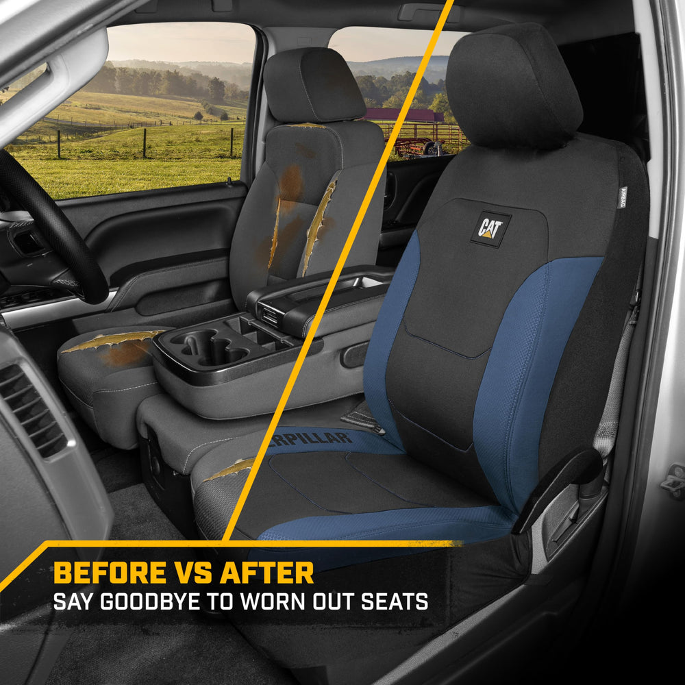 CAT Flexfit on seat shown next to ruler, demonstrates fit