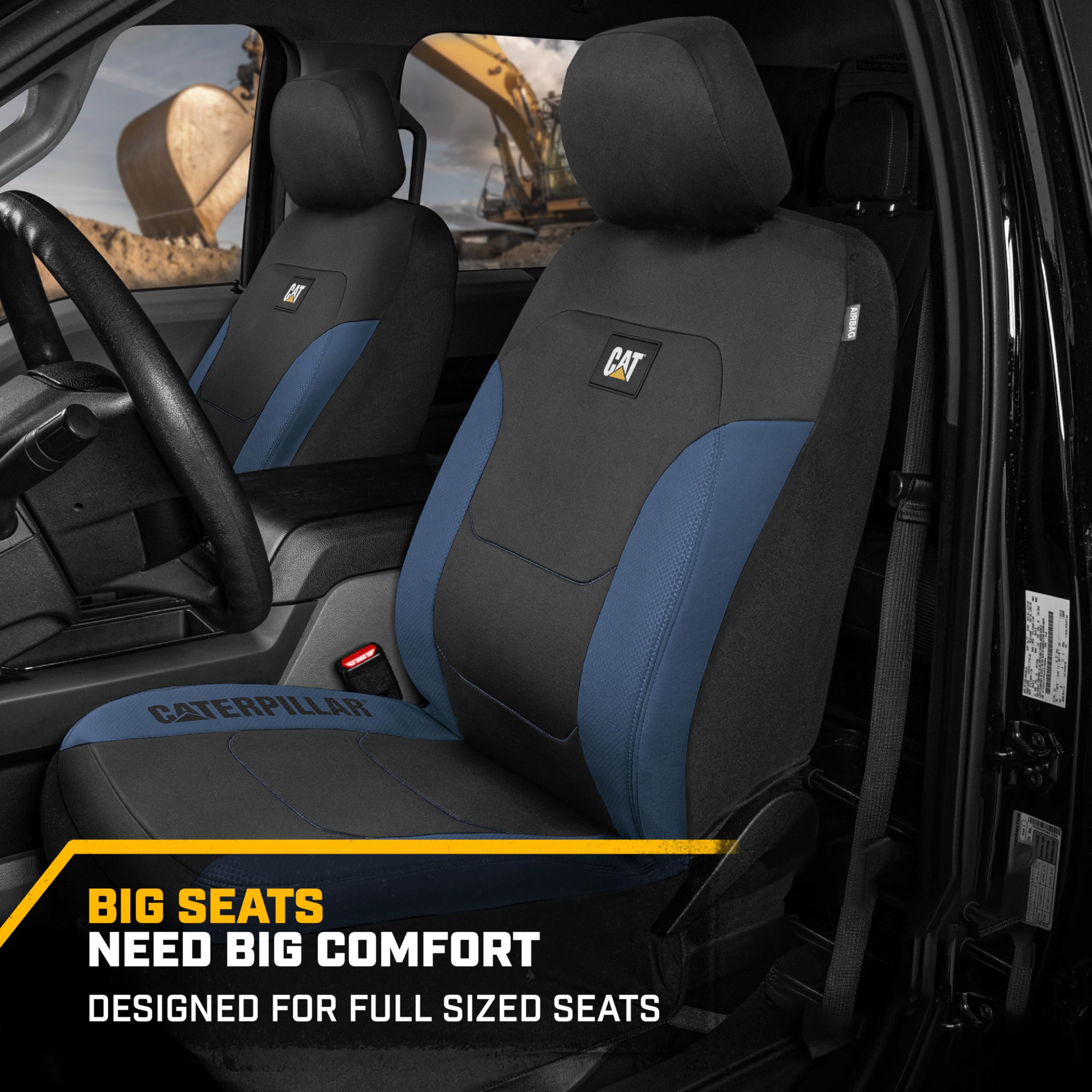 CAT Flexfit side stitching detail, airbag-compatible safety
