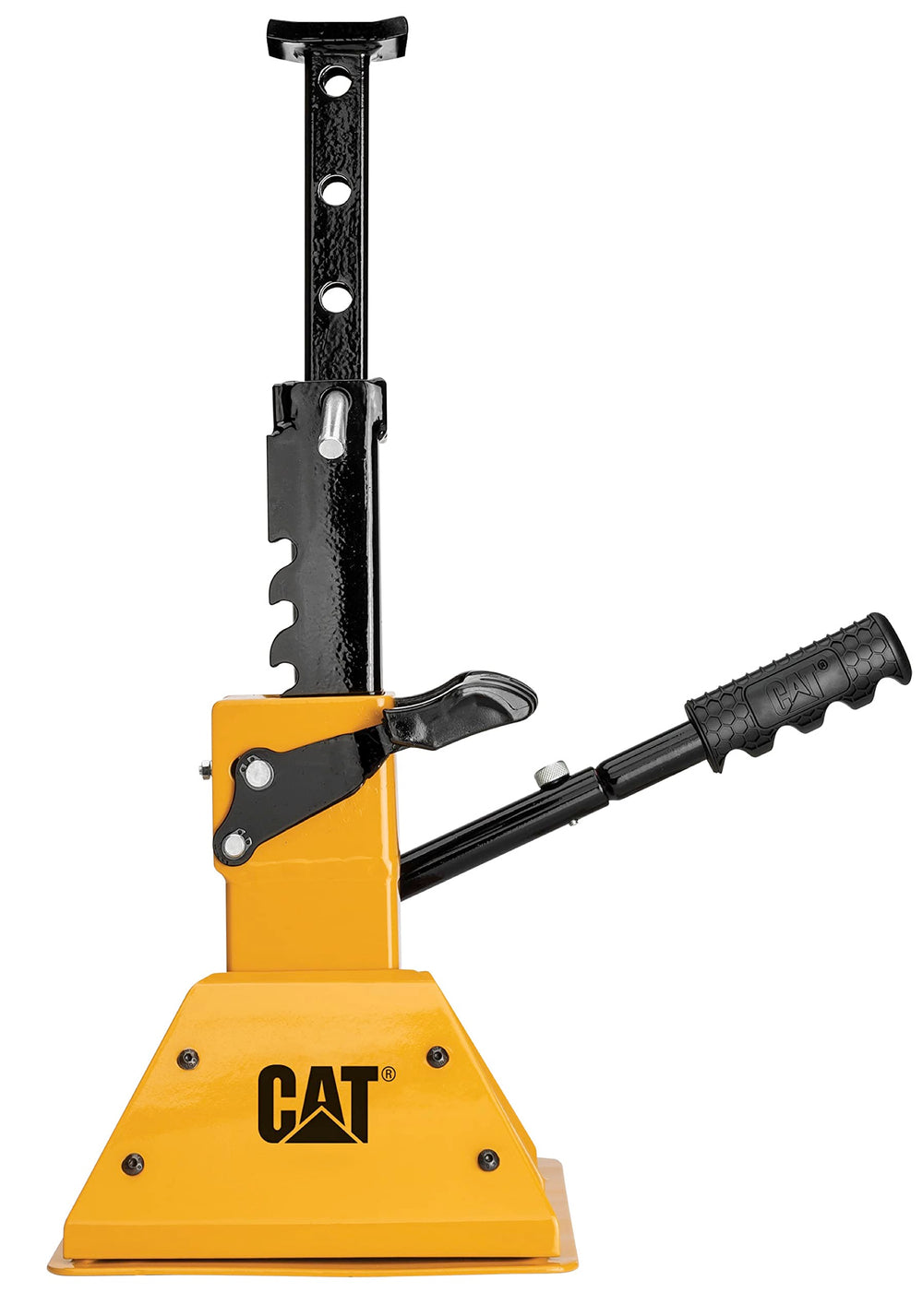 CAT jack stored in vehicle trunk illustrating portability and roadside readiness