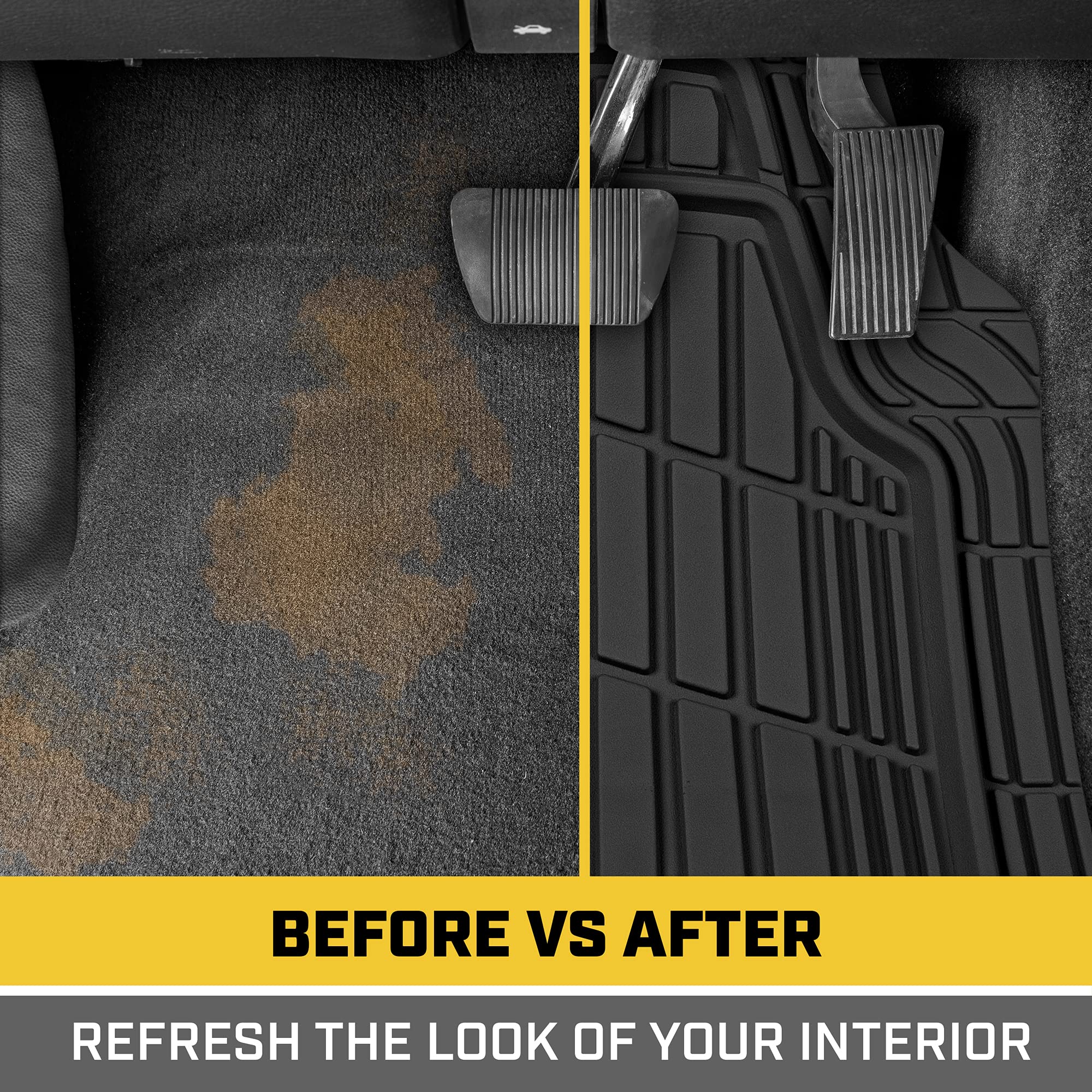 CAT nonslip bottom nibs preventing mat movement for safer driving