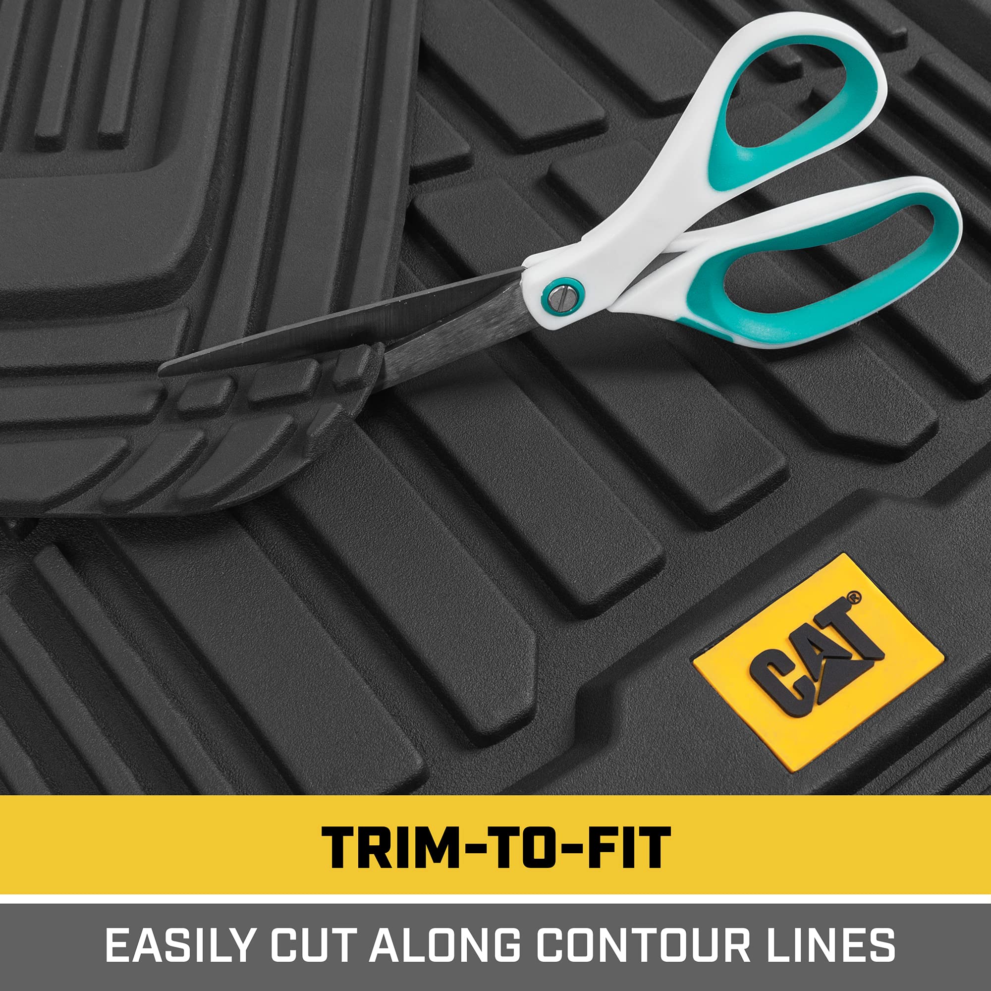 CAT trim guide markings illustrating easy scissors customization and fit