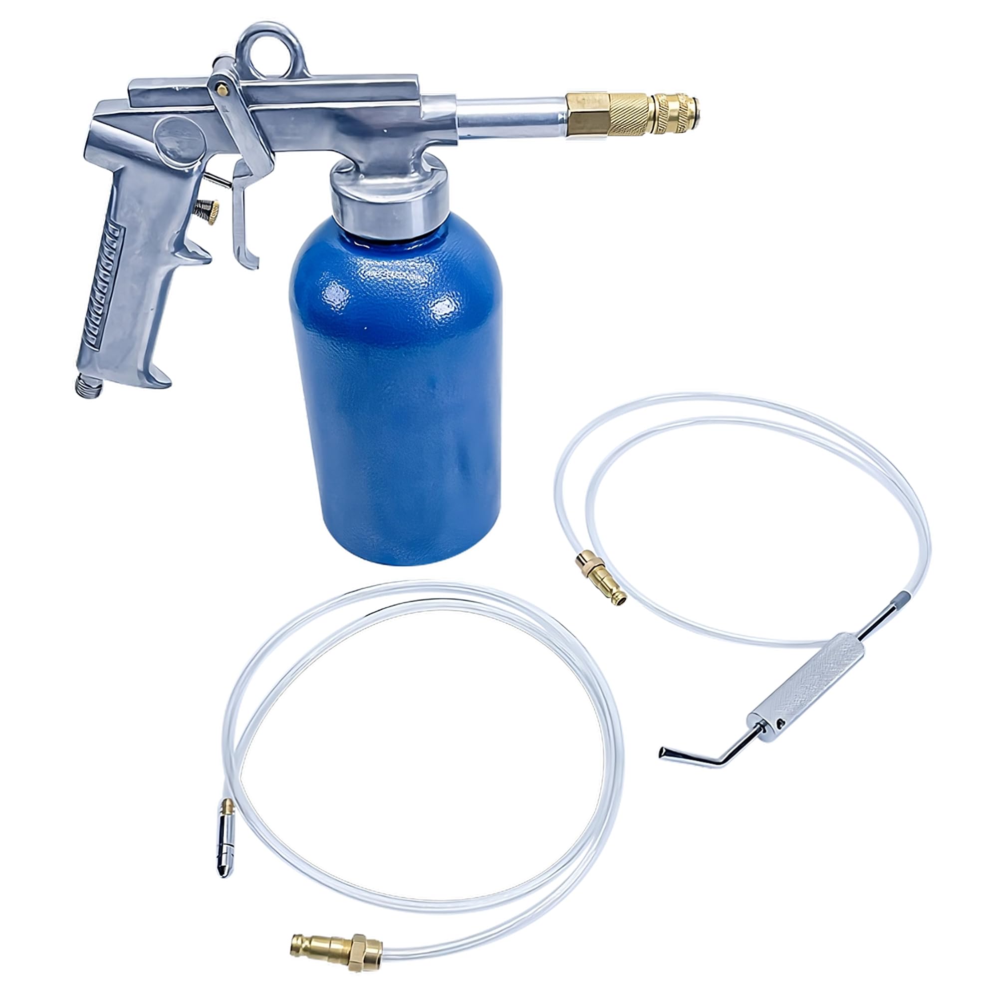 Caute undercoating gun front view showing nozzle and cup, improved spray control
