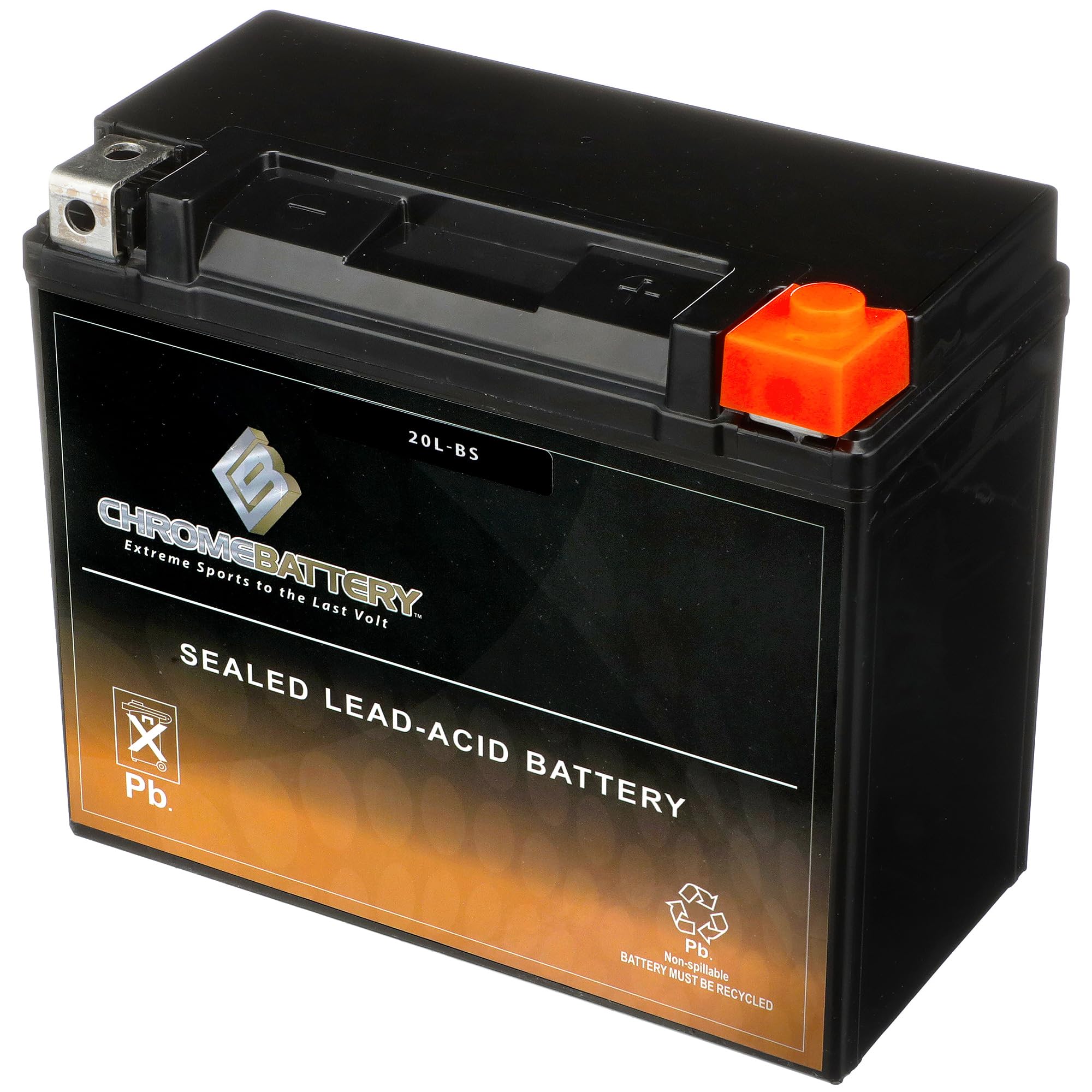 CB CHROMEBATTERY top view of nut and bolt T3 terminals for secure connection
