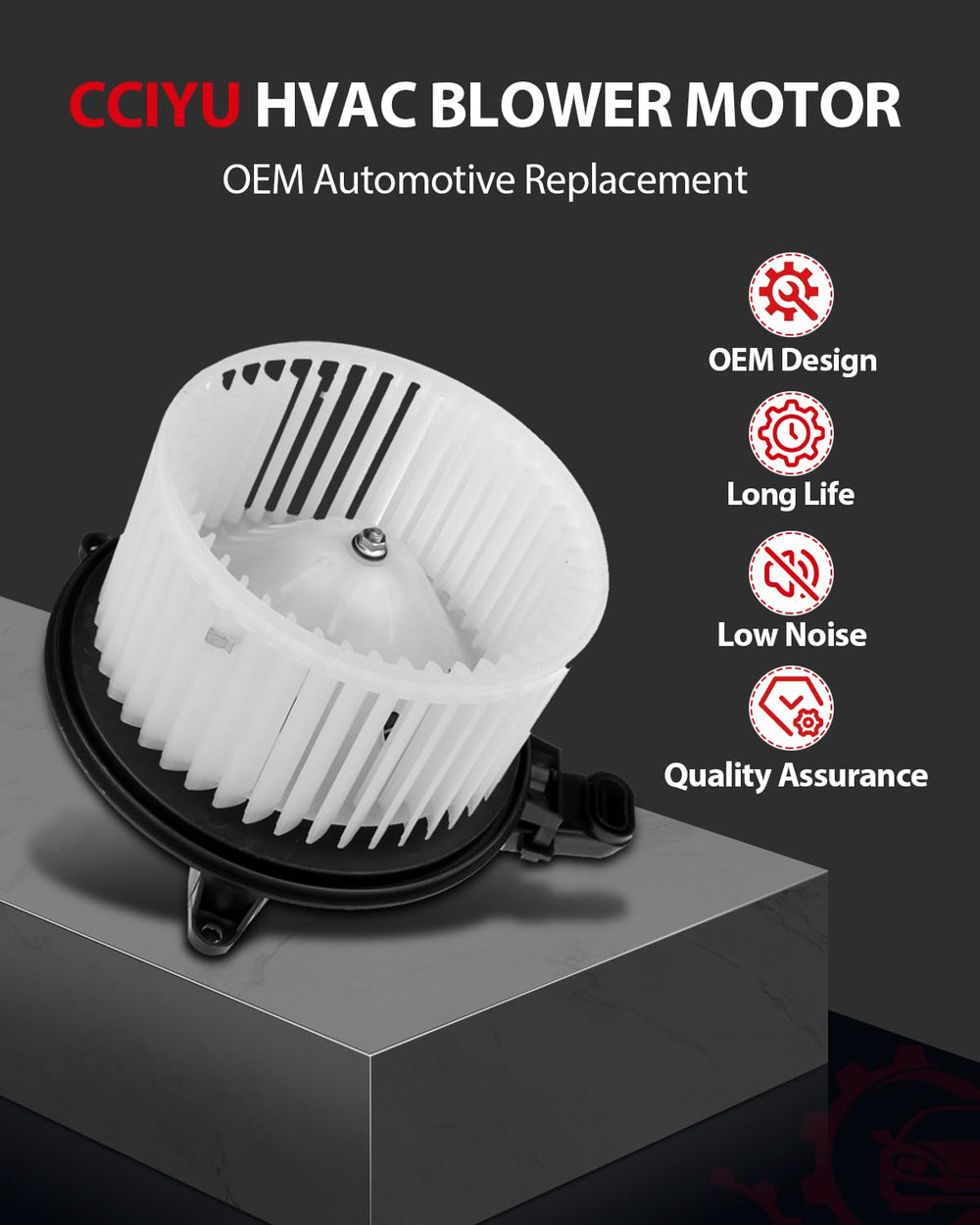 cci​yu fan wheel close-up showing balanced blades for quieter operation