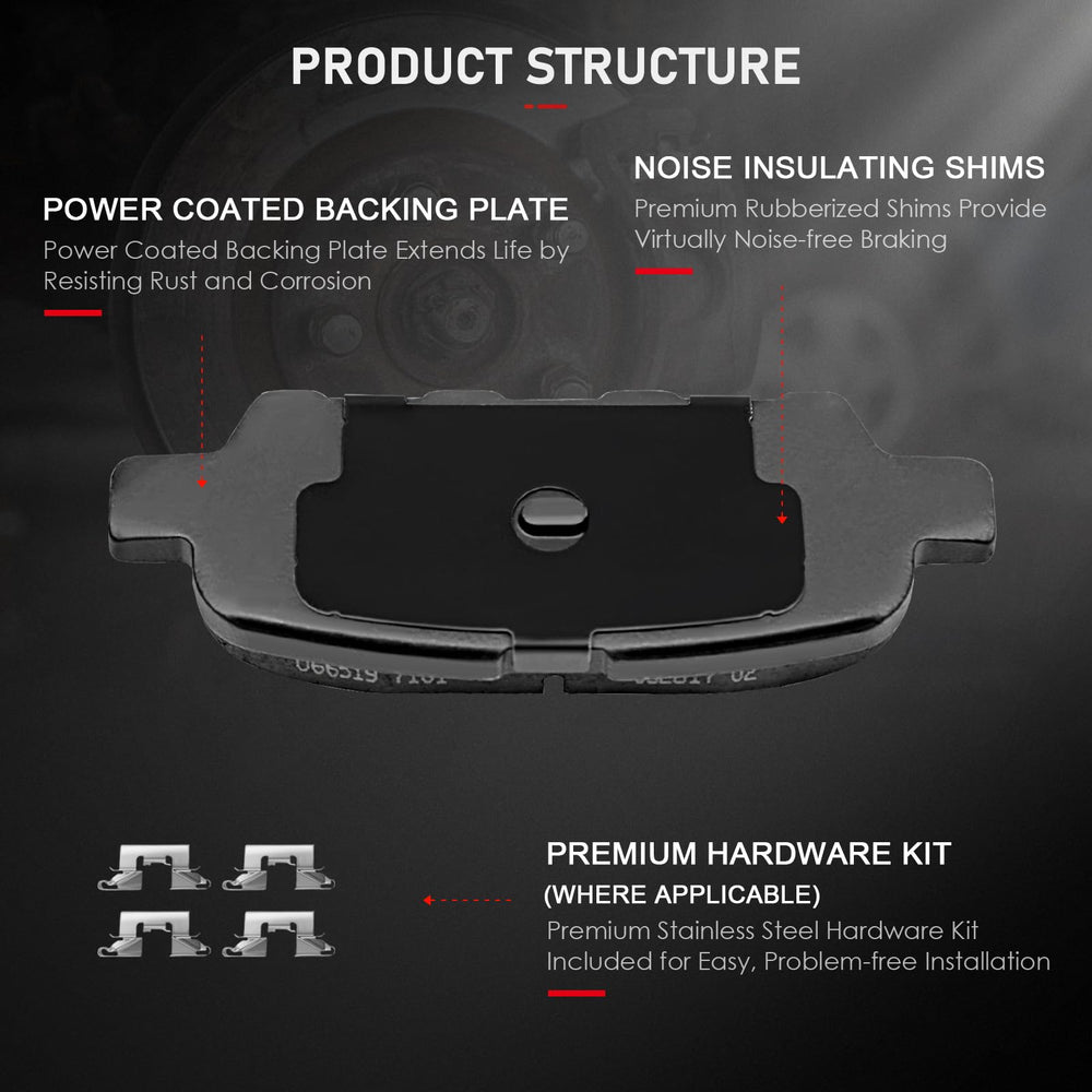 cciyu front pad closeup showing semi-metallic texture and heat resistance
