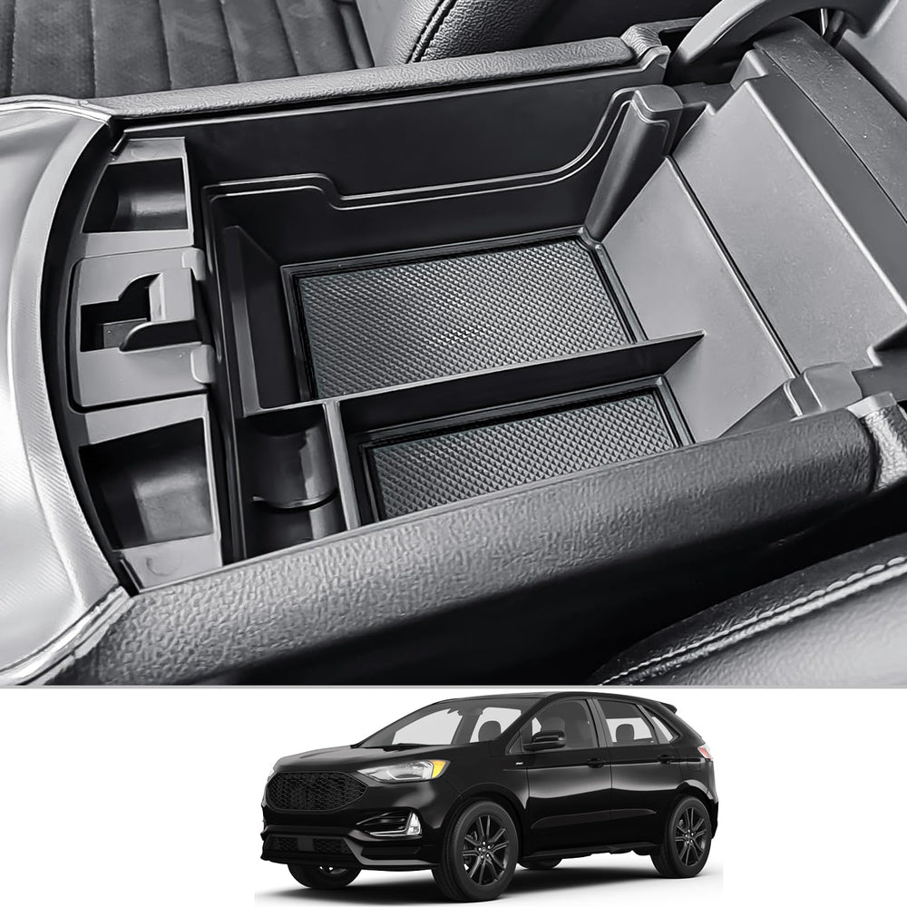 CDEFG front view center console tray showing neat storage benefit