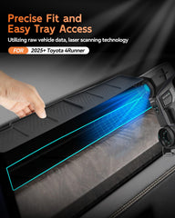 CDEFG mat installed in 4Runner passenger shelf preventing scratches