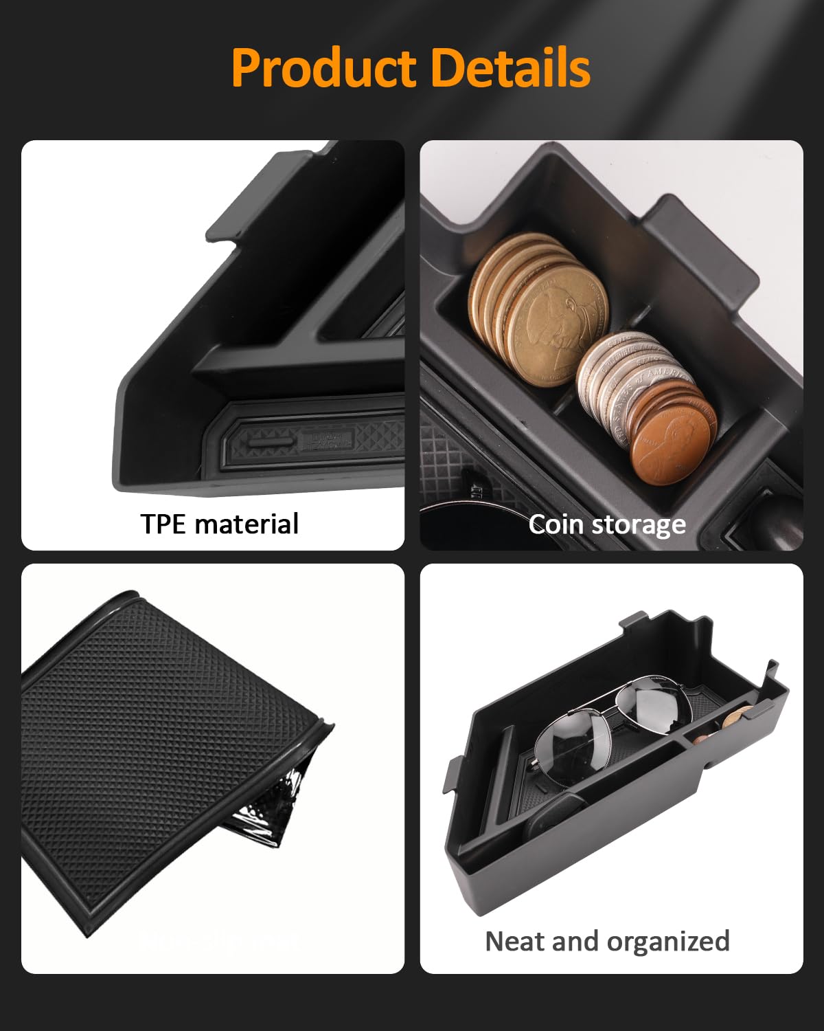 CDEFG tray with phone and keys for scale demonstrating organized storage
