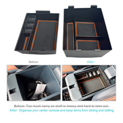 CDEFG tray installed in Maverick console for tidy, accessible storage