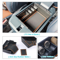 CDEFG organizer holding phone sunglasses and coins for quick reach