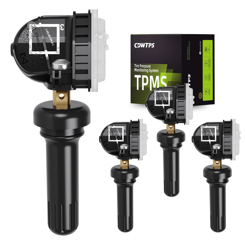 CDWTPS front packaging showing four preprogrammed TPMS sensors, simplifies replacement