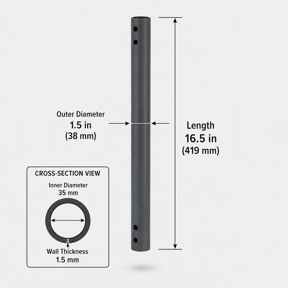 cekay view inside pole section showing hidden nuts and bolts for easy installation