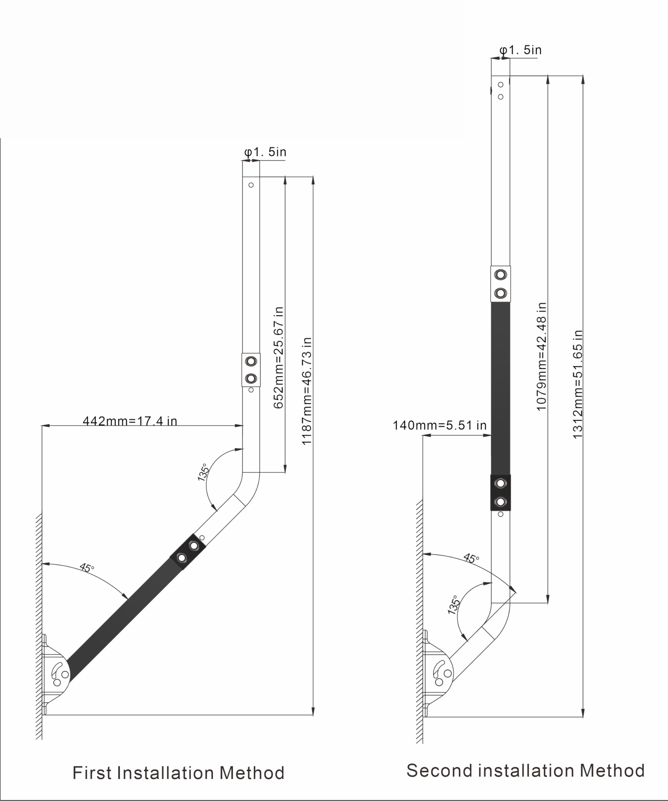 cekay extension pole installed on roof demonstrating better antenna clearance benefit