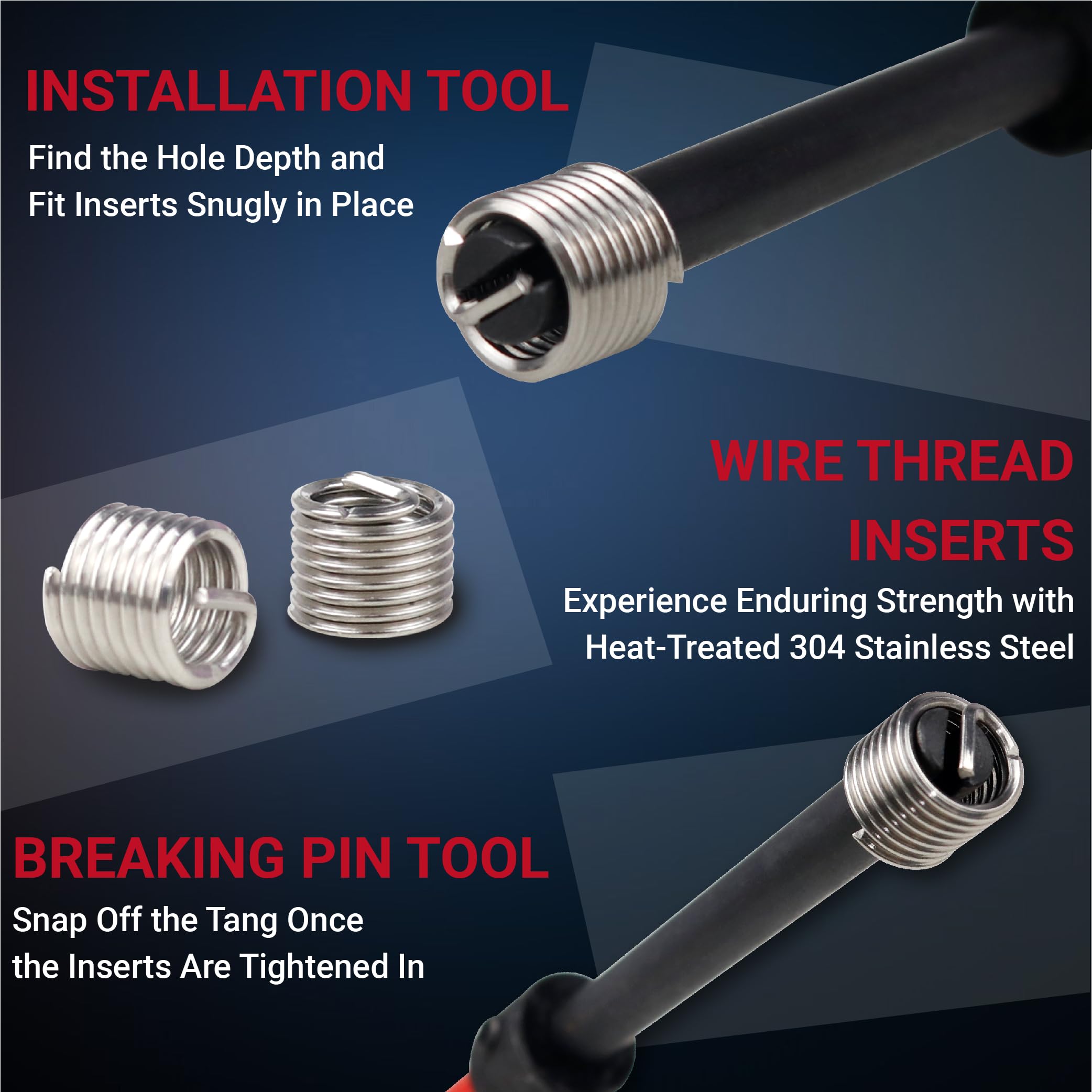 CENFORGE inserts beside an M6 bolt to show accurate size fit