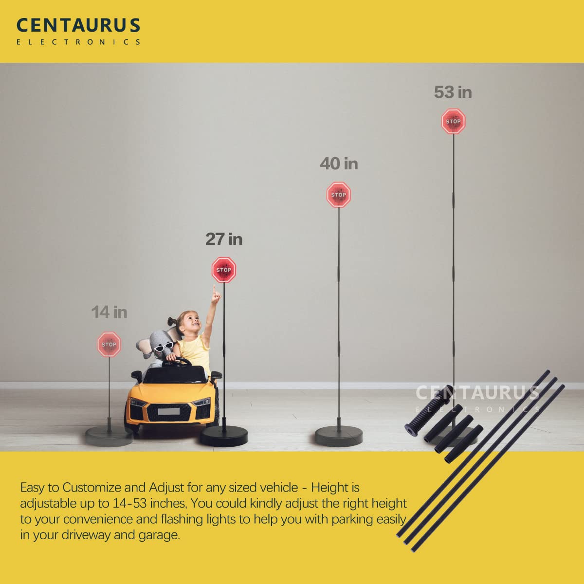 CENTAURUS flexible rod contact point detail absorbing impact and protecting bumper