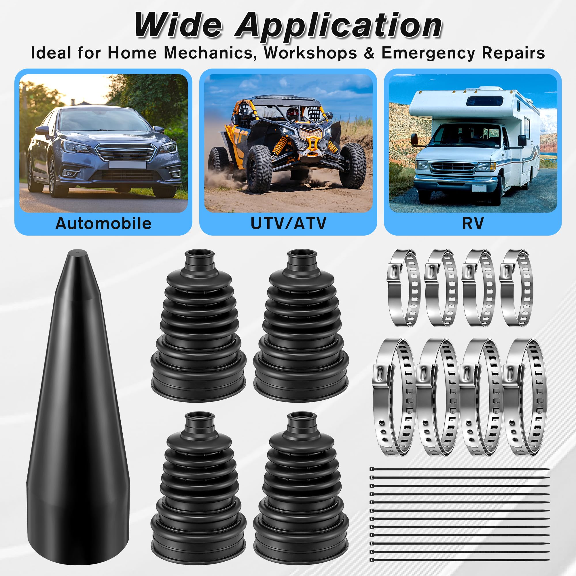 Ceoighe repair kit laid out on workbench for DIY vehicle maintenance
