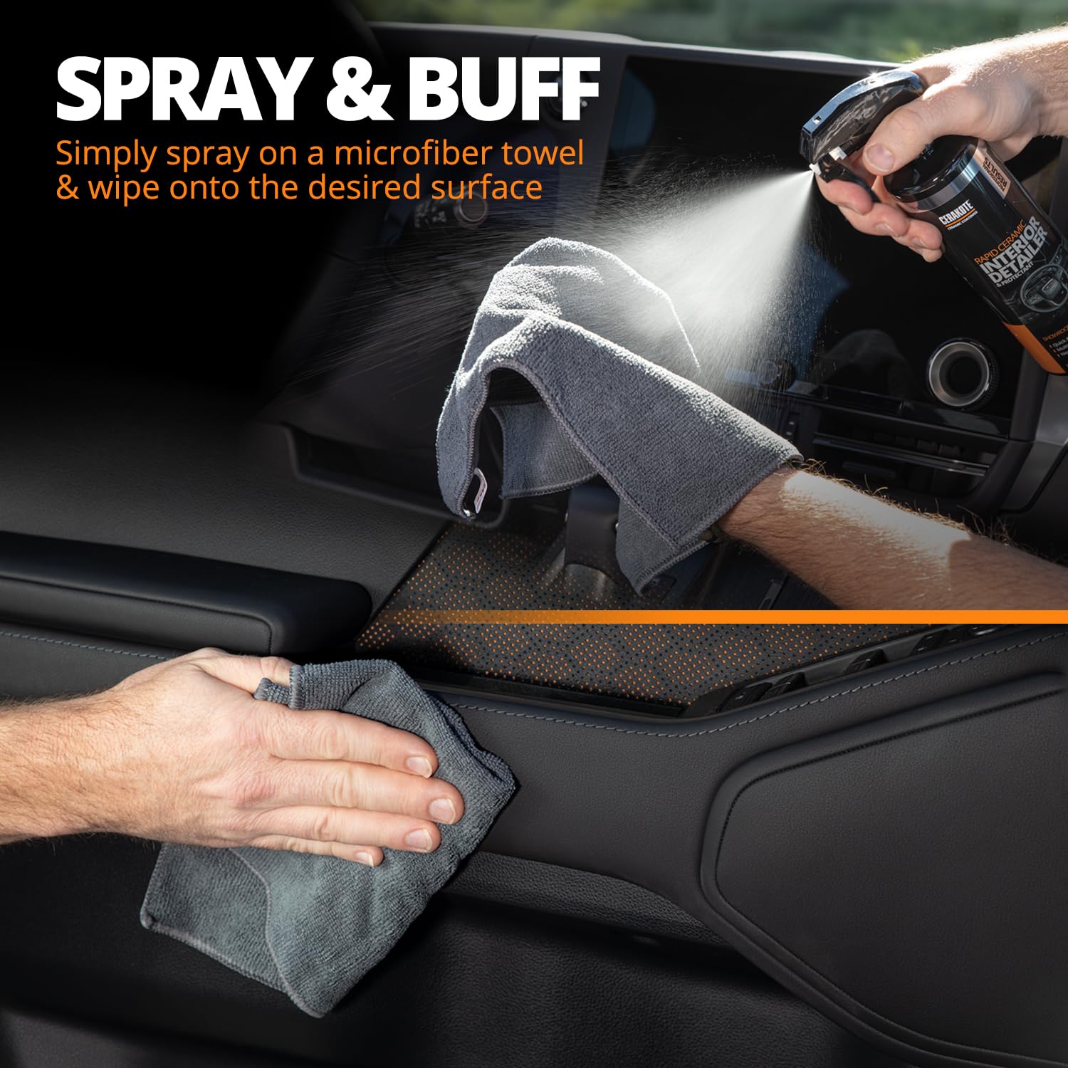 CERAKOTE being applied on a dashboard showing clean finish and UV protection