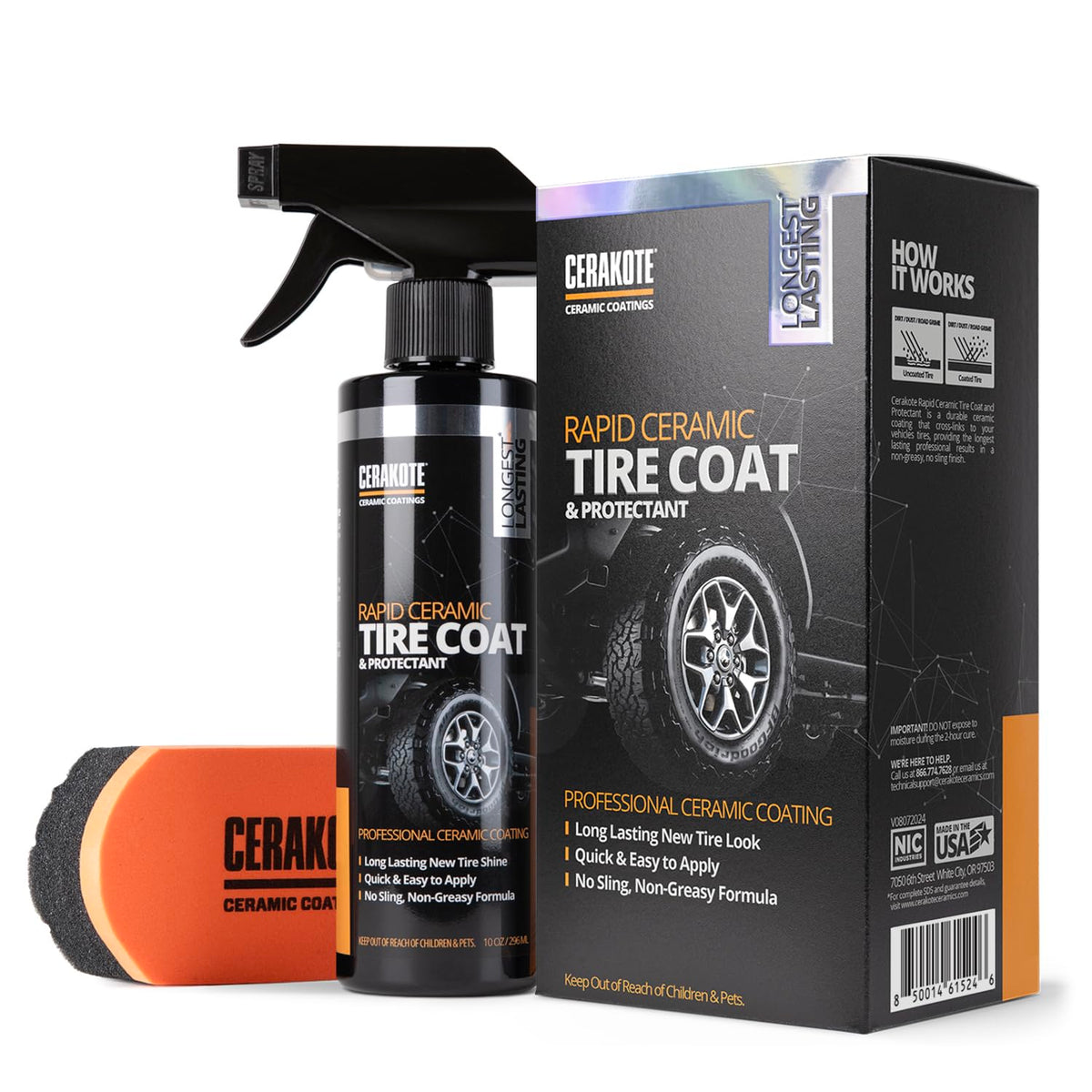 CERAKOTE front label on 10 oz bottle showing product identity and benefit