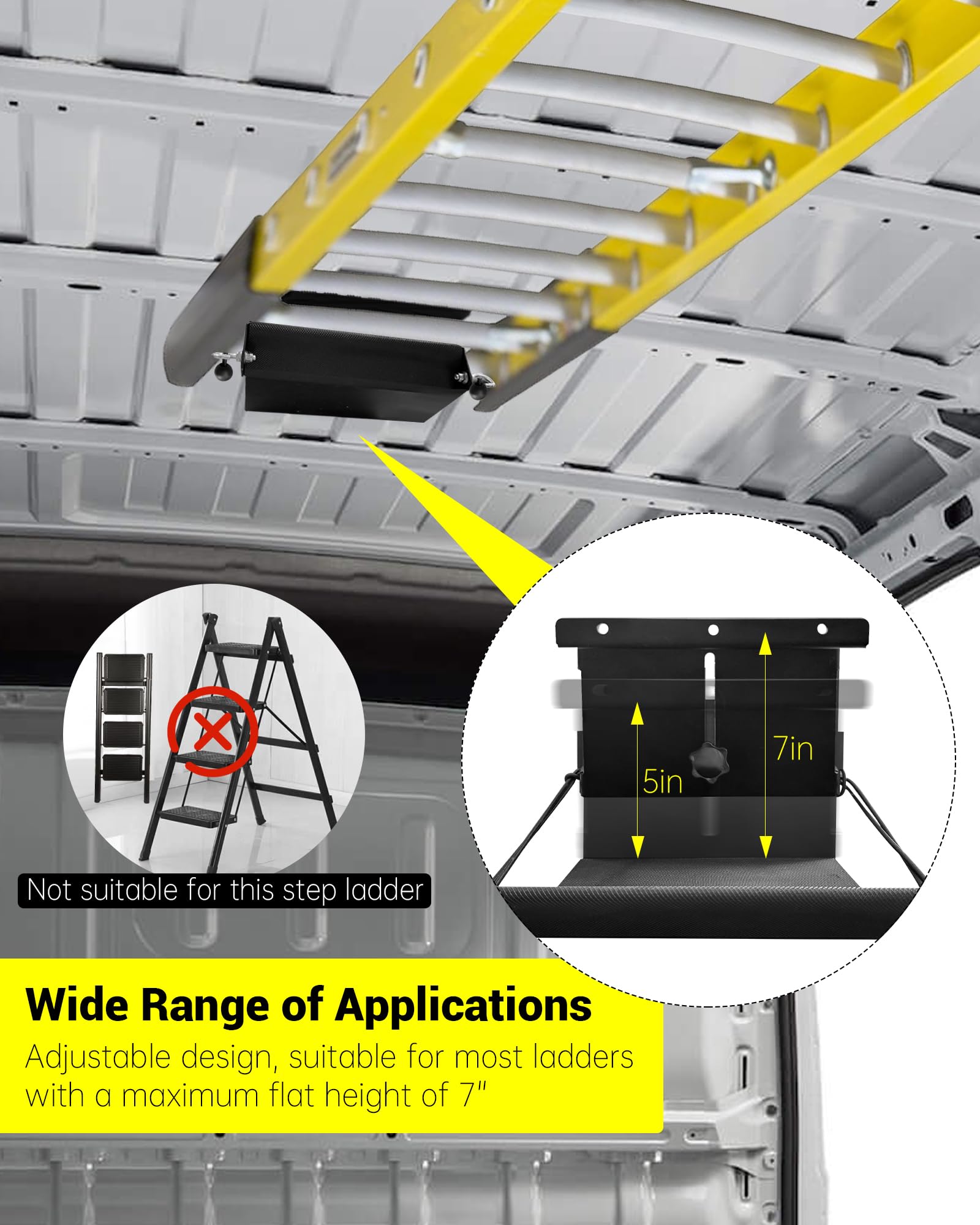CGENWDCH ladder in holder side profile demonstrating space-saving layout