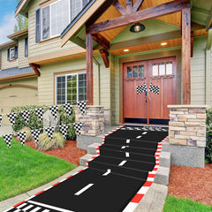 Chalyna folded racetrack mat rolled up for compact storage and quick cleanup