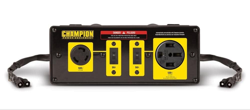 Champion ParaLINK front panel showing outlets and durable housing for easy access