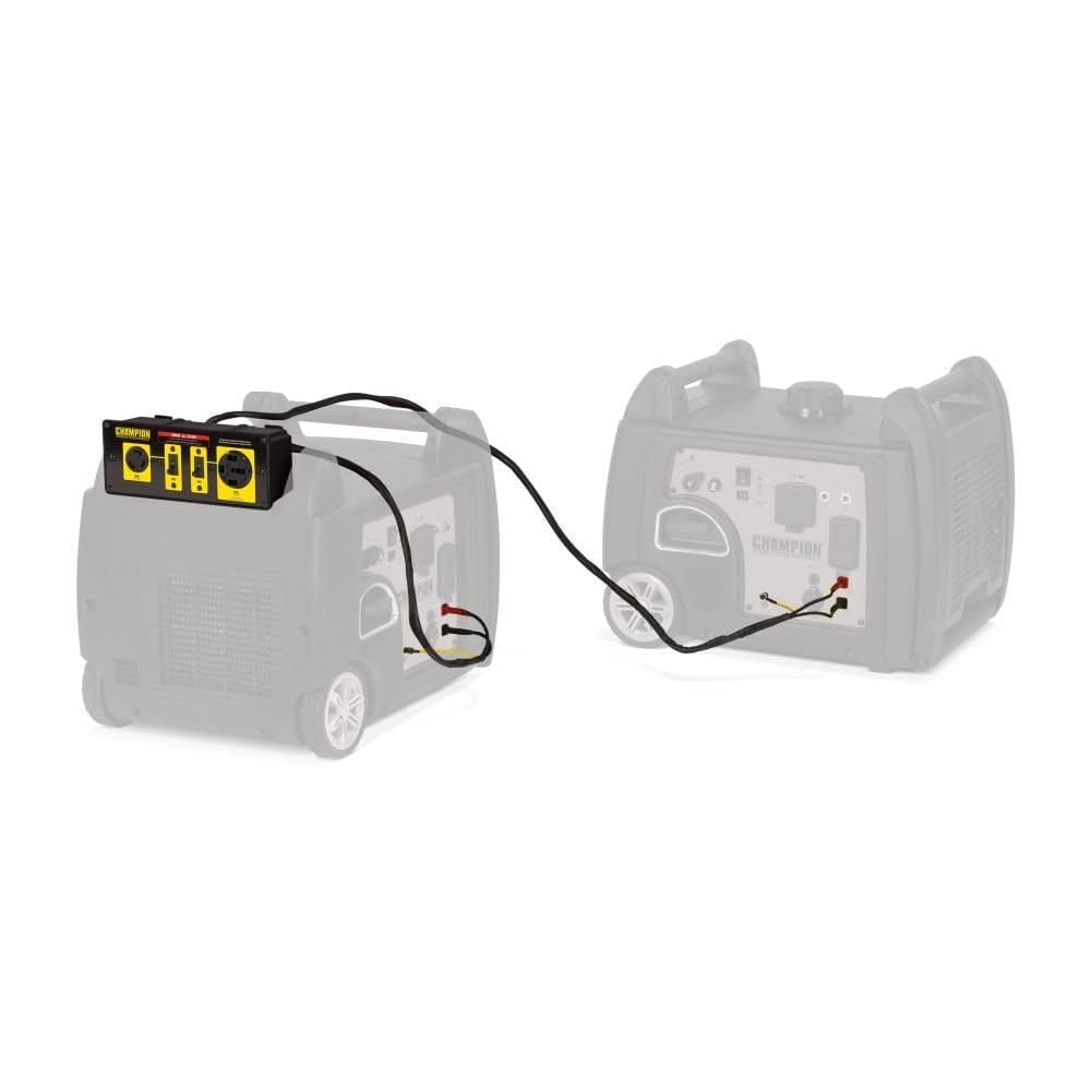 Champion ParaLINK mounted on two Champion generators demonstrating combined power capability