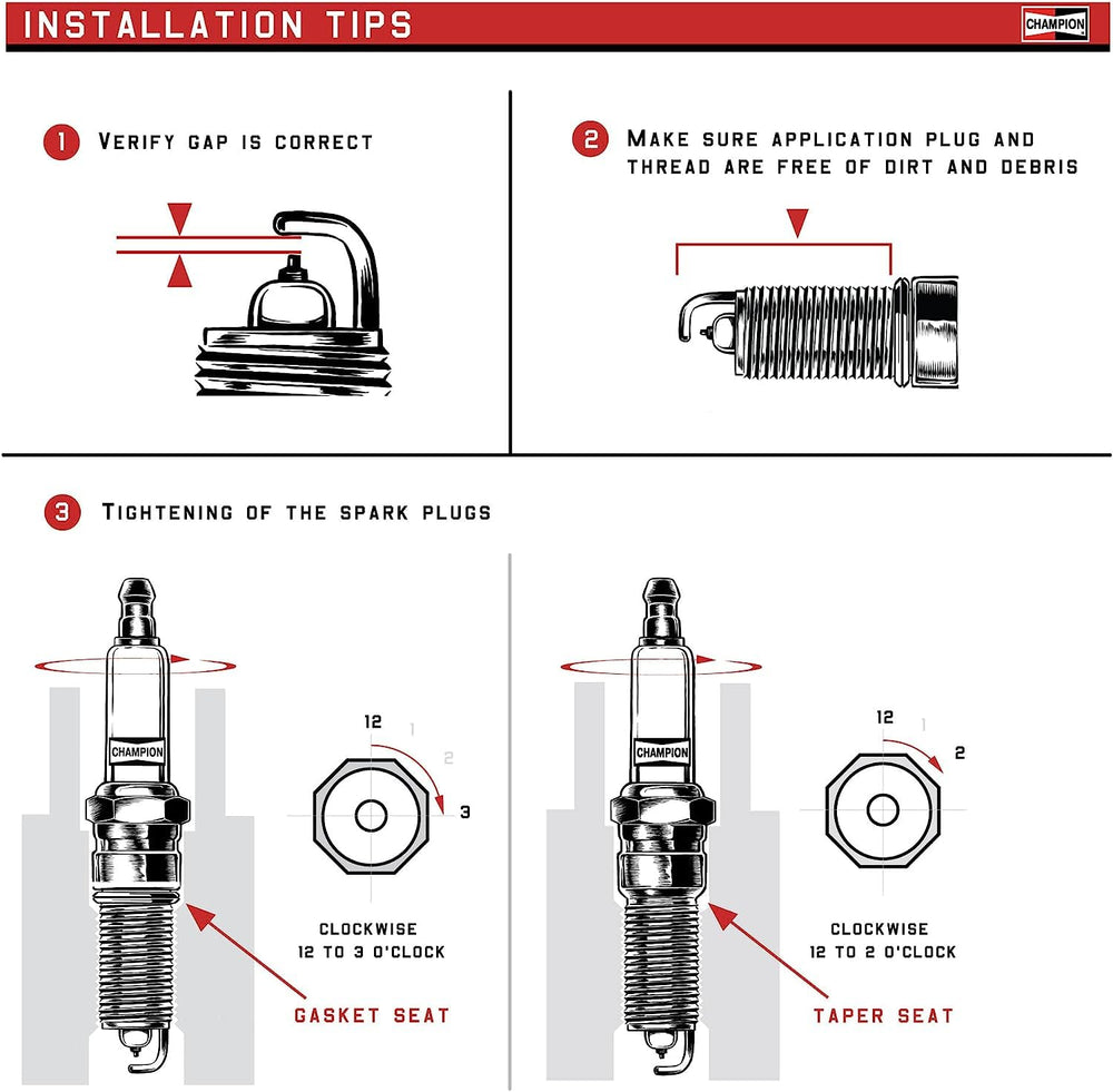 Champion QL78YC beside a ruler to show size and thread fit for correct engine compatibility