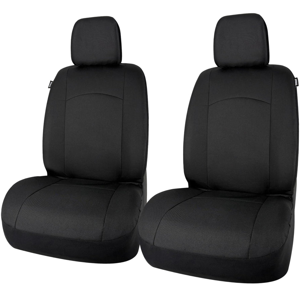 Champlus front seat covers front view showing clean OEM look and protection