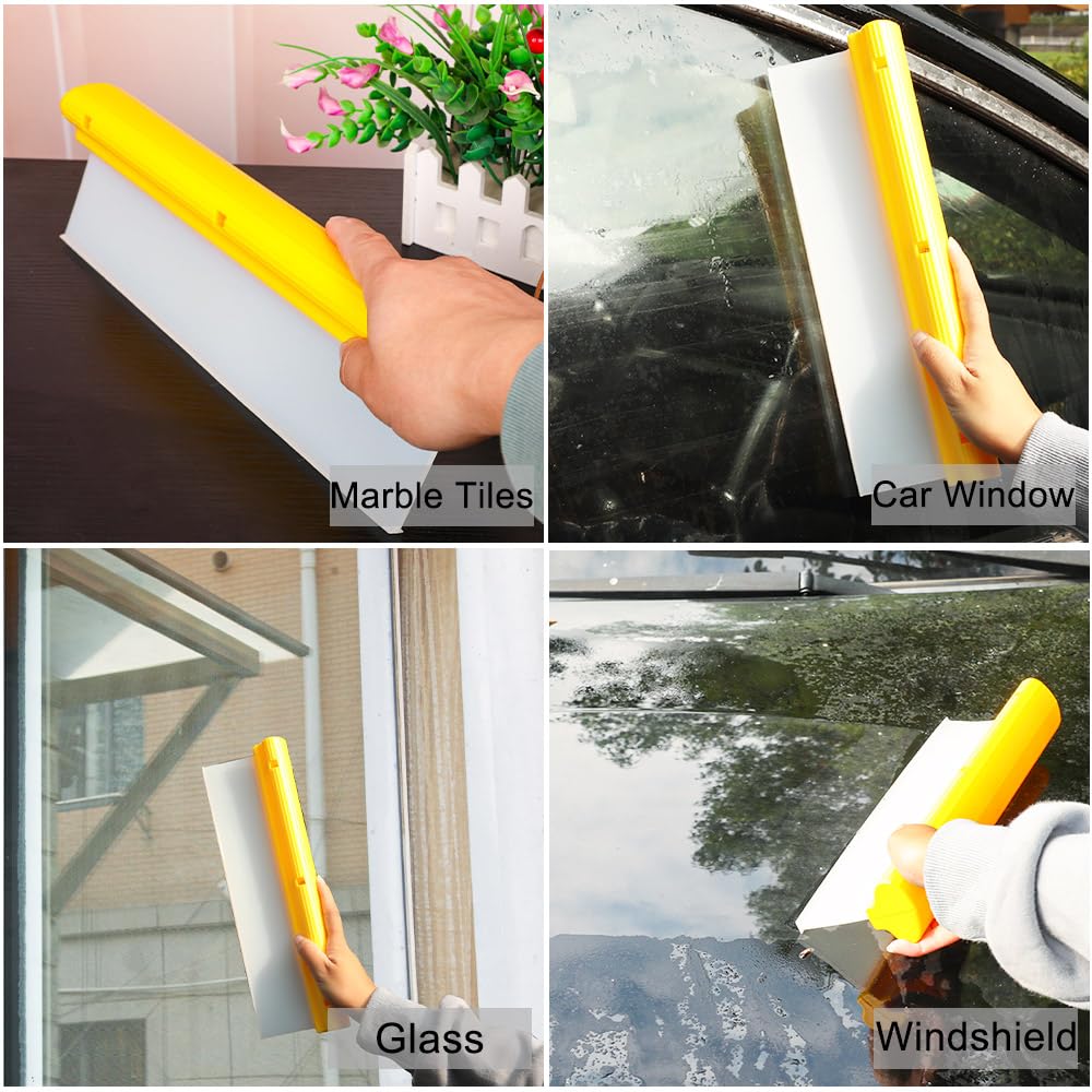 CHANHOO outdoor lifestyle shot using squeegee after car wash for quick finish