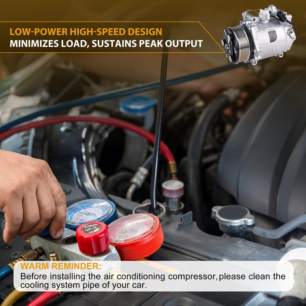 ChaoTianxia compressor installed in engine bay demonstrating proper vehicle fit