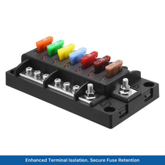 Chatovalo LED indicator closeup highlighting blown-fuse identification for quick troubleshooting