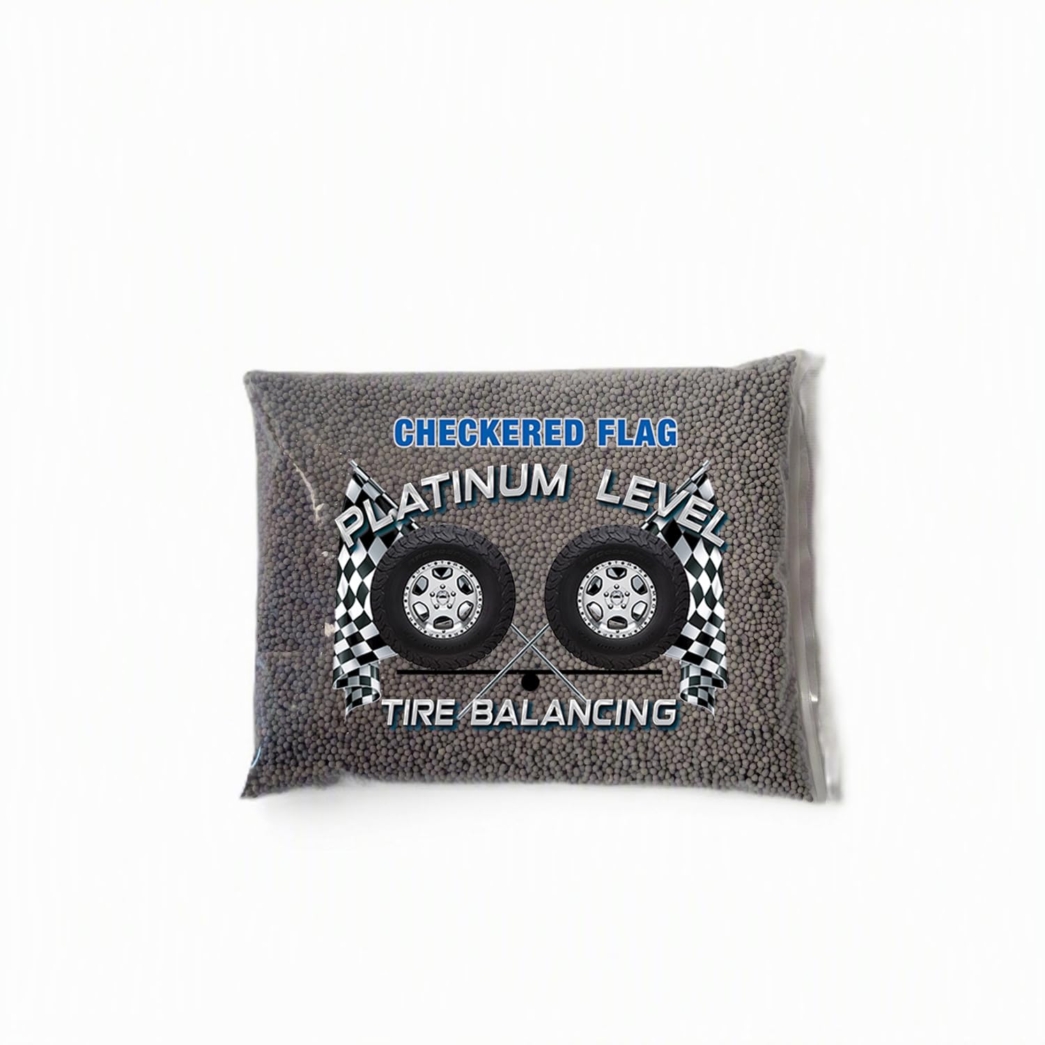 Checkered Flag beads in trailer wheel on highway demonstrating durability and load handling benefit