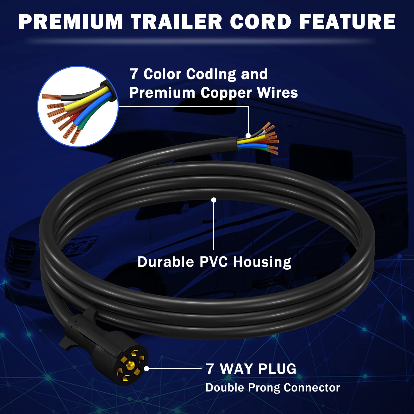 CheeMuii cable stretched to show full 8-foot length for flexible routing