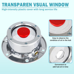 CheeMuii clear oil window close-up enabling quick visual oil inspection benefit